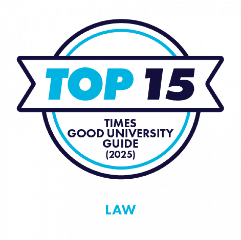 Top 15 for Law Times Good University Guide 2025